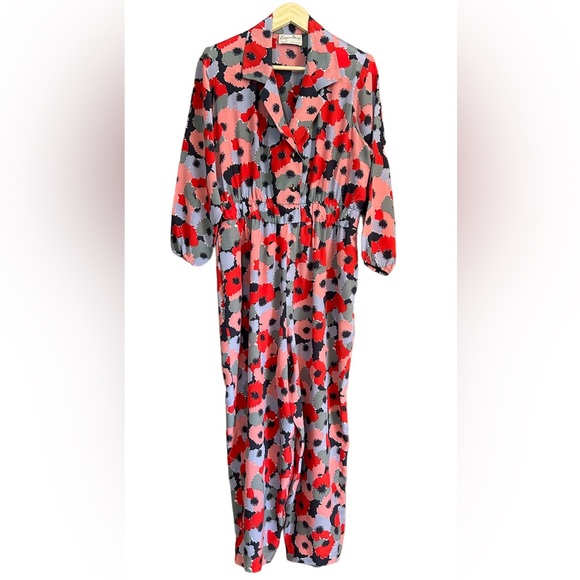 VINTAGE Floral Jumpsuit, Size S - Picture 3 of 6